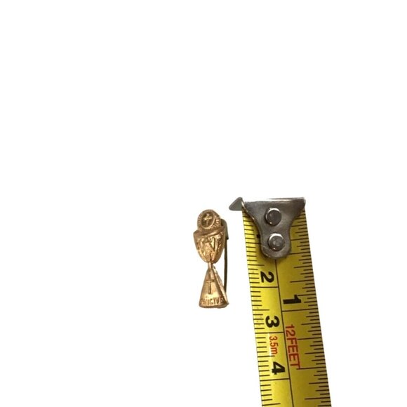 Gold Catholic Chalice "Sanctus" Pin Brooch - Picture 5 of 5